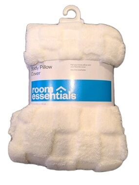 Room Essentials Plush Body Pillow Cover - Soft Faux Fur